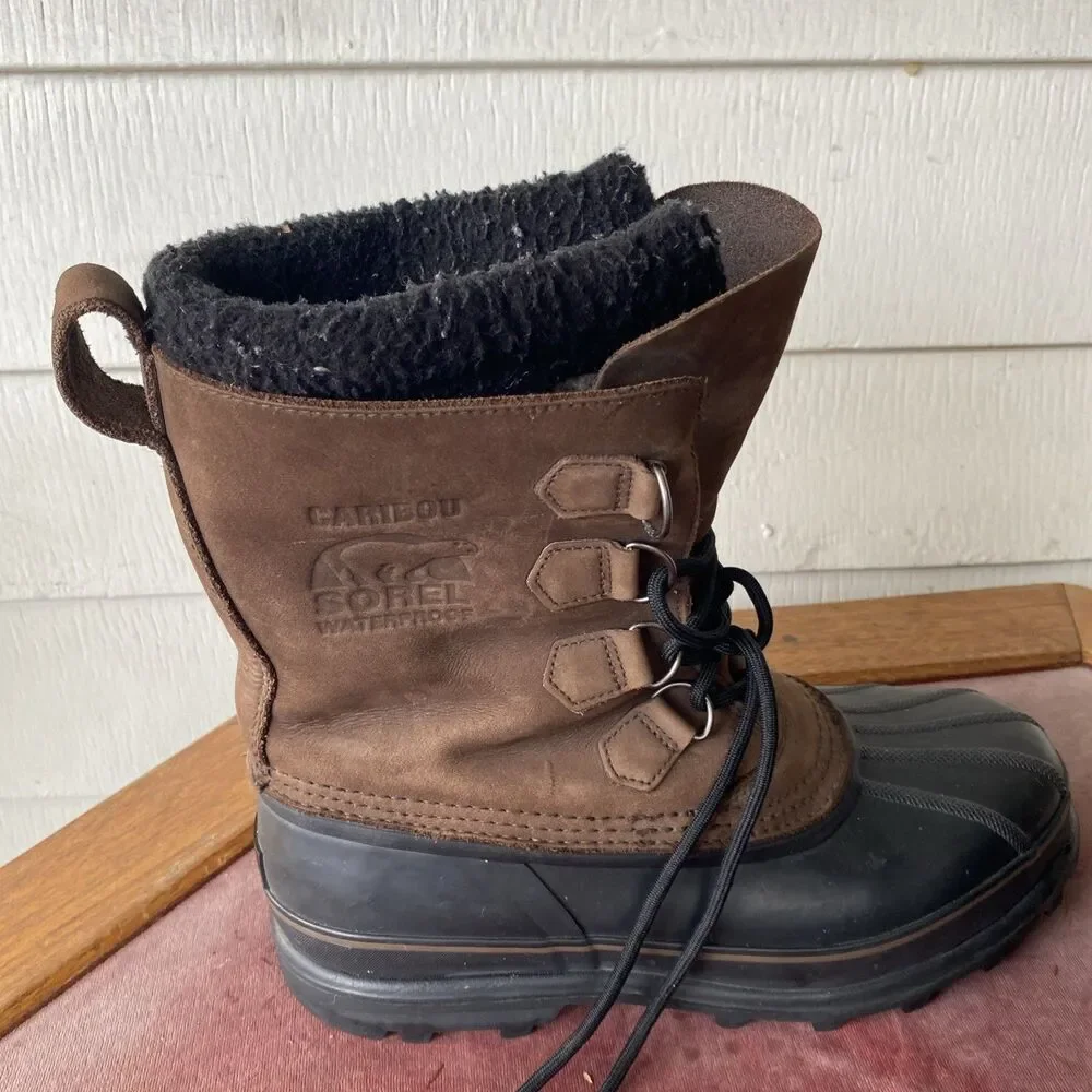 Sorel Caribou II Boots Mens 11 Brown Black NM1000-283 Waterproof Winter Boots